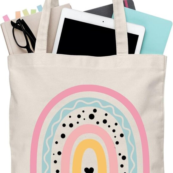 Deaf Education Tote Bag Canvas D/HH Teacher Gift for Educators and Students - Picture 1 of 7